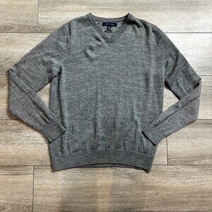 Tommy Hilfiger Pullover Sweater  Men Large Premium Cotton Wool Grey